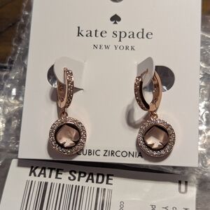 Kate Spade Rose Gold Earrings with Sparkling Accents